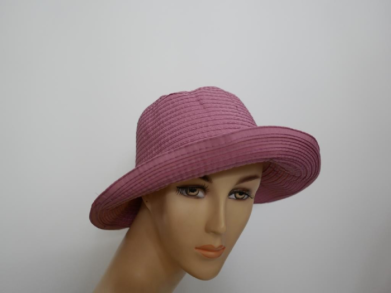 Wrzosowy letni  kapelusz ryps 57-58 cm