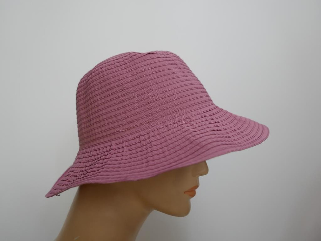 Wrzosowy letni  kapelusz ryps 57-58 cm