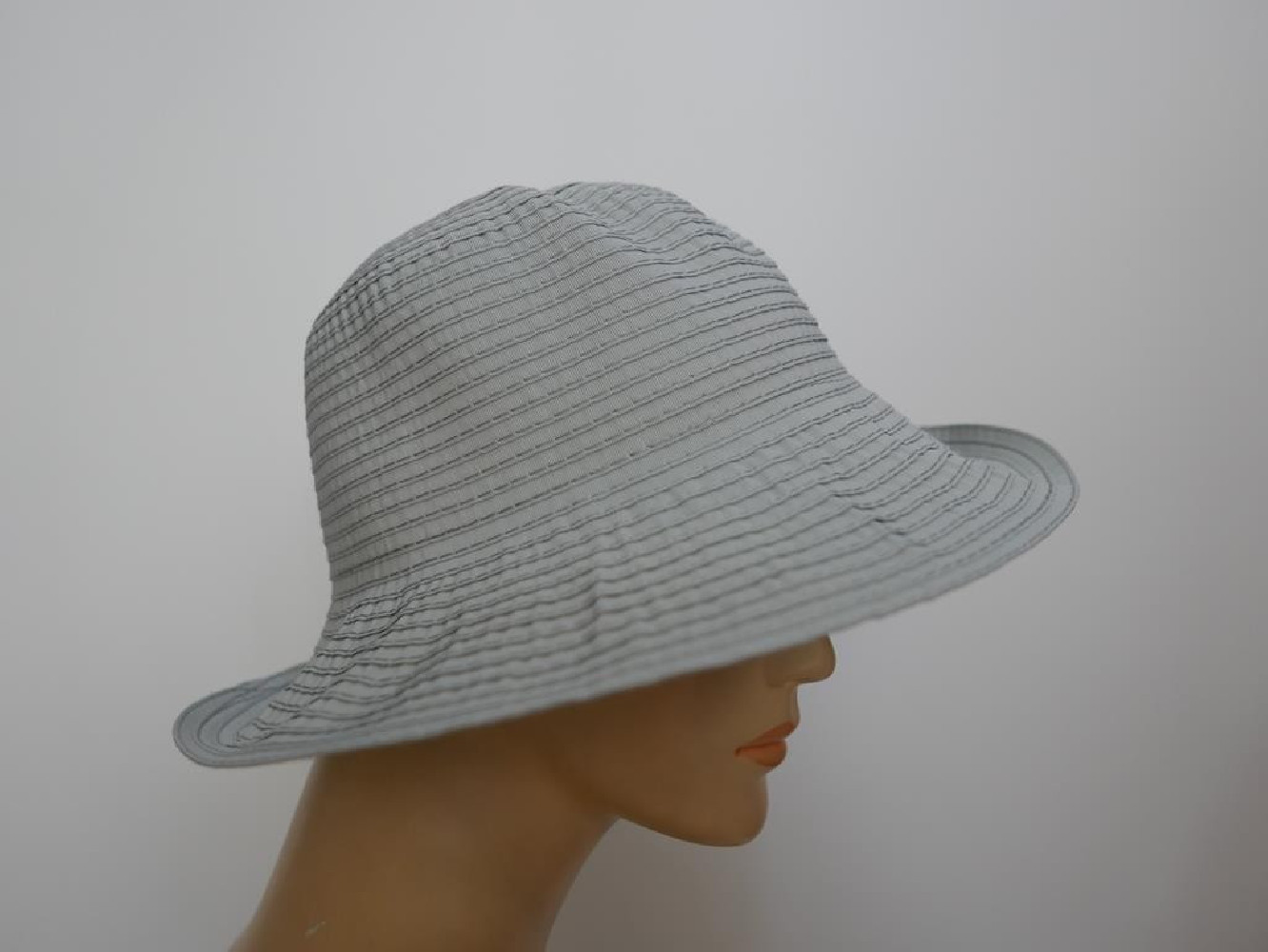 Szary letni  kapelusz ryps 55-56 cm