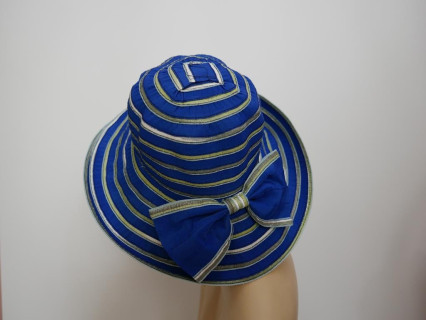 Niebieski kapelusz ryps bawełna z rondem do  modelowania 55-57 cm
