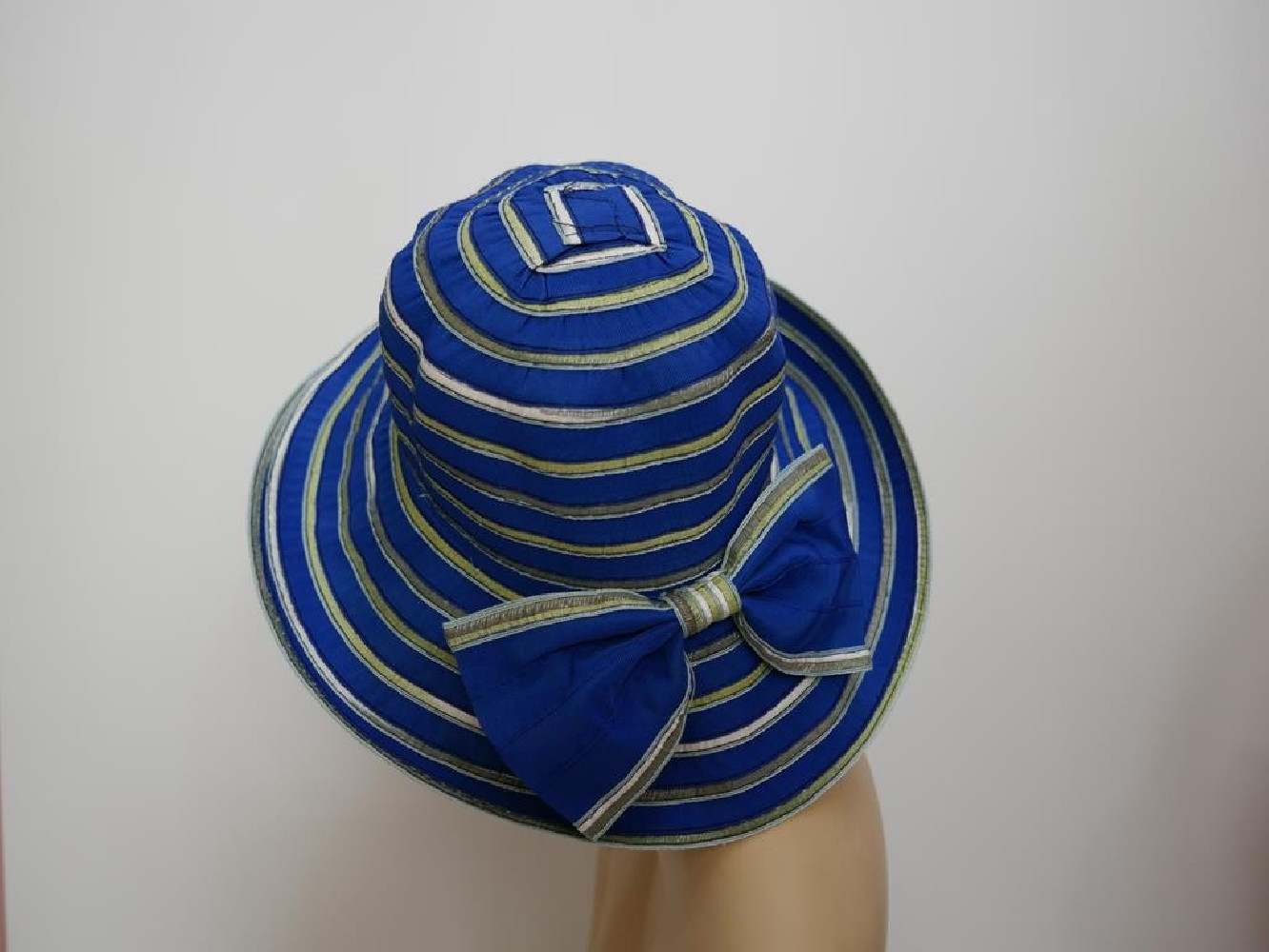 Niebieski kapelusz ryps bawełna z rondem do  modelowania 55-57 cm