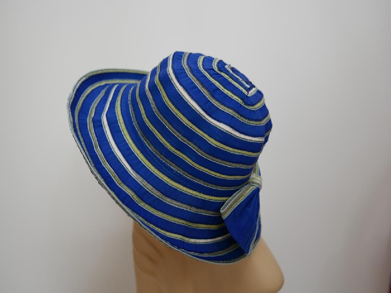 Niebieski kapelusz ryps bawełna z rondem do  modelowania 55-57 cm