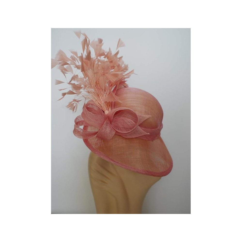 Różowy wizytowy kapelusz z sinamay do 57 cm