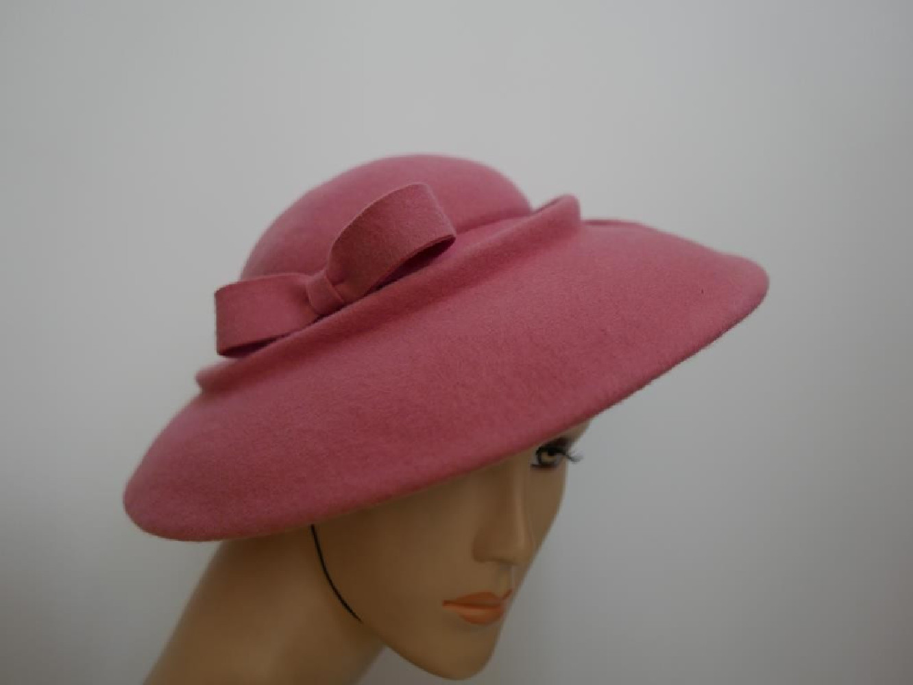 Melbourne różowy kapelusz dysk filc wełna