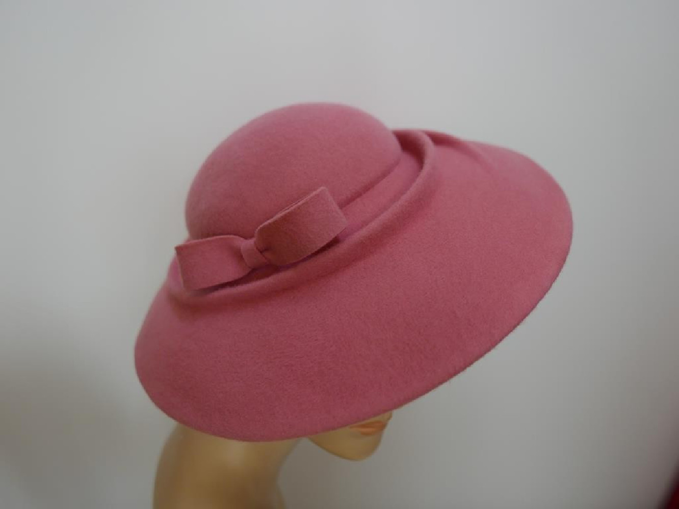 Melbourne różowy kapelusz dysk filc wełna