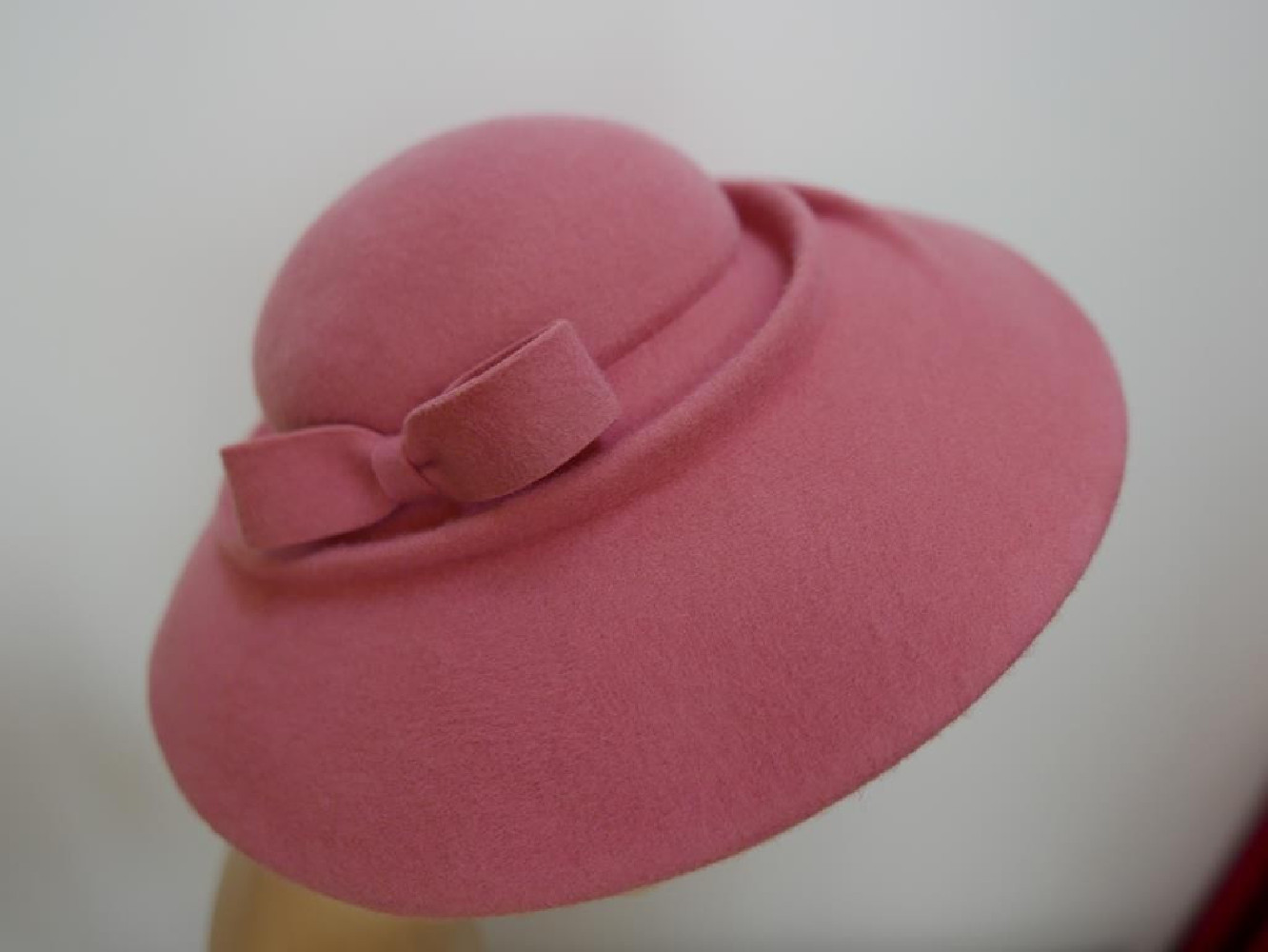 Melbourne różowy kapelusz dysk filc wełna