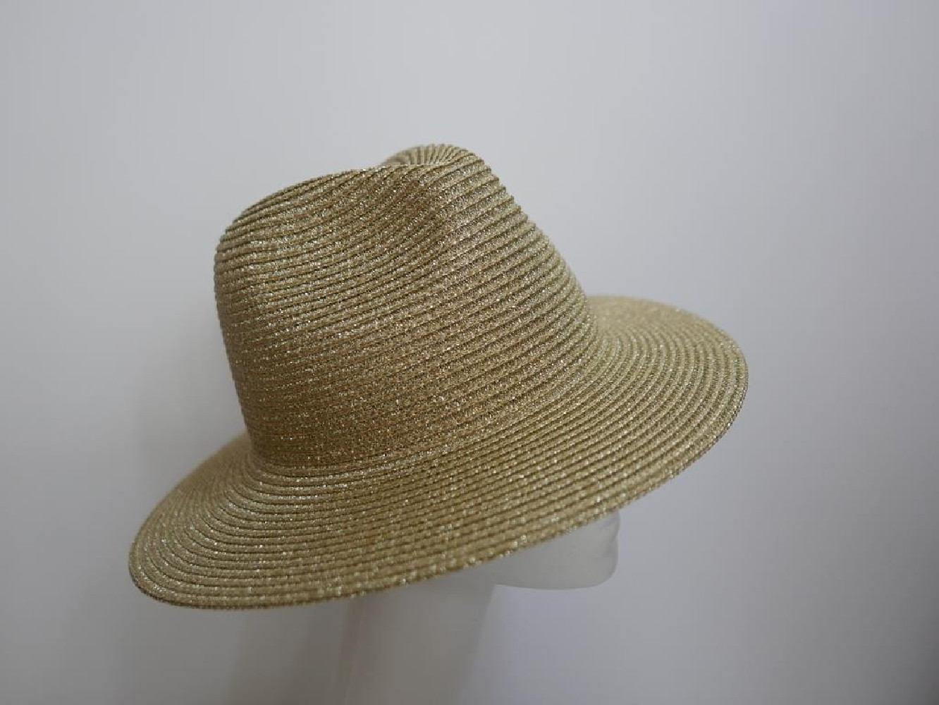 Fedora męski złoty letni  kapelusz do 58 cm regulowany