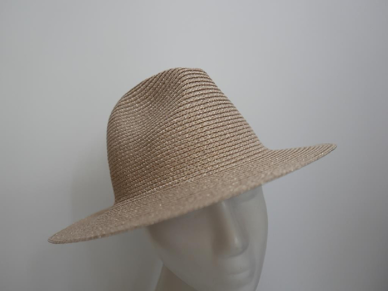 Fedora męski różowe złoto letni  kapelusz do 57 cm regulowany