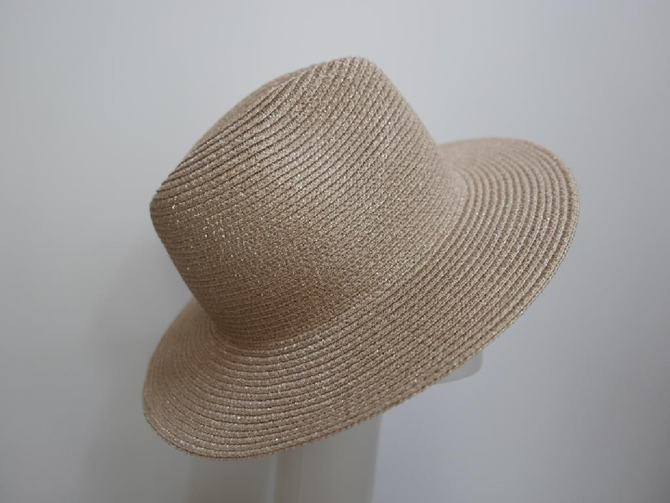 Fedora męski różowe złoto letni  kapelusz do 57 cm regulowany