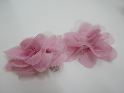 Klipsy do butów różowe kwiaty 7 cm