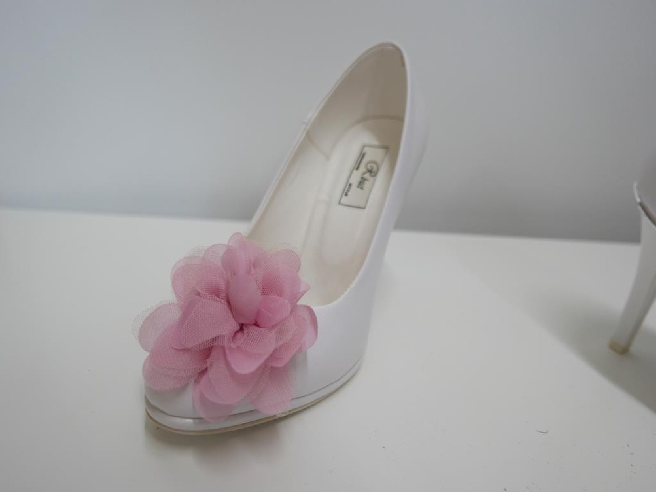 Klipsy do butów różowe kwiaty 7 cm