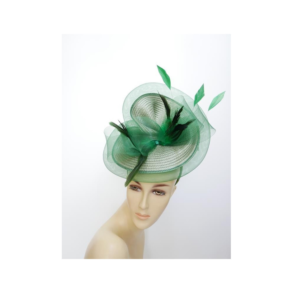 Zielony fascynator na przepasce