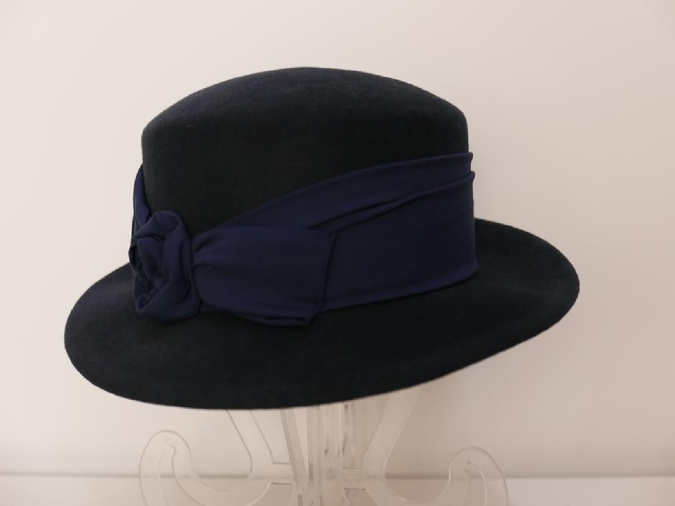 Denice granatowy kapelusz filcowy-57-59 cm