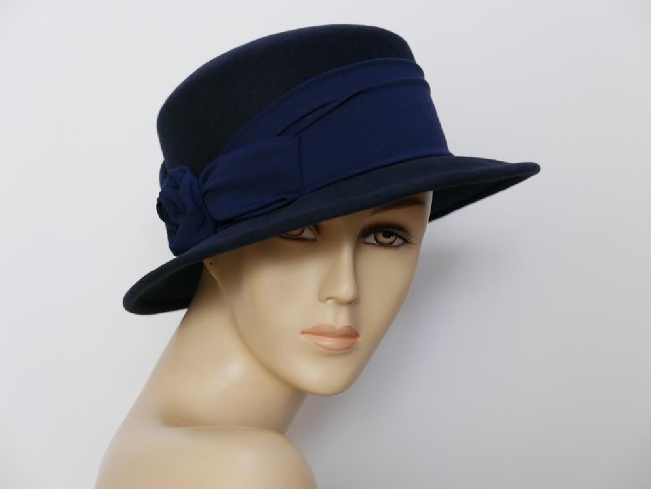 Denice granatowy kapelusz filcowy-57-59 cm