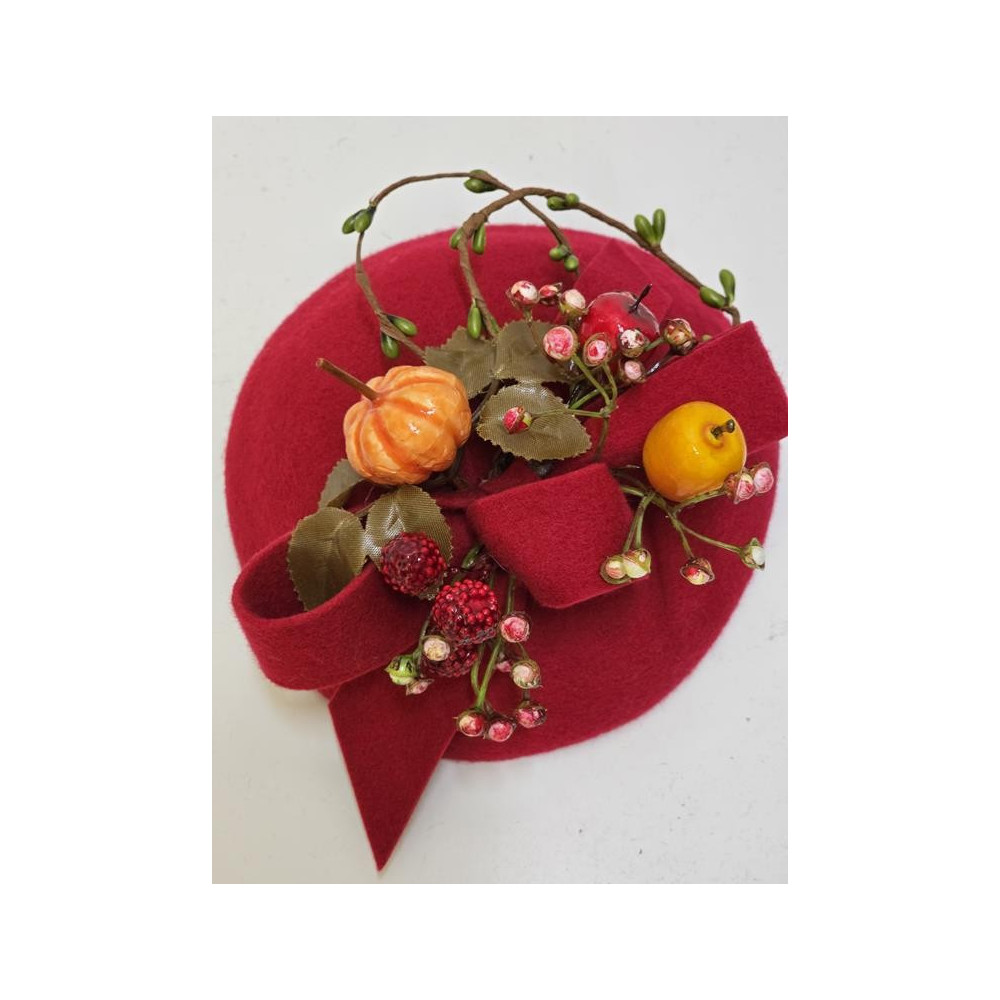 Jesienny filcowy mini toczek fascynator
