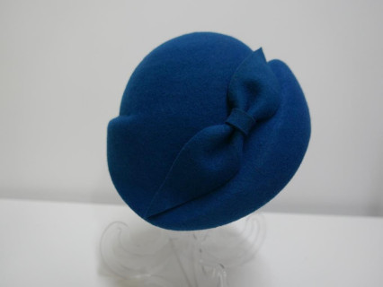 Alberta, ciemny turkus filcowa czapka toczek retro 54-58 cm