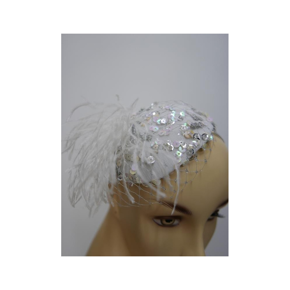 Wieczorowy cekinowy fascynator na opasce