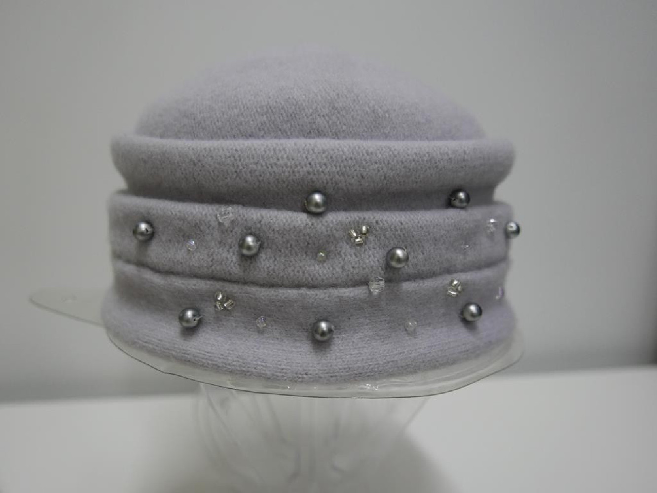 Szary toczek czapka dzianina wełniana