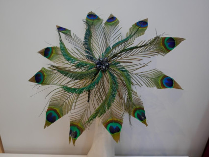 Pawie pióra fascynator ascot derby