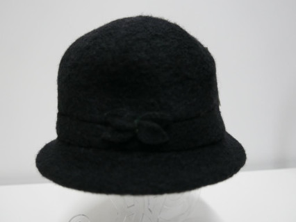Czarny kapelusz czapka tkanina do 58 cm regulowany