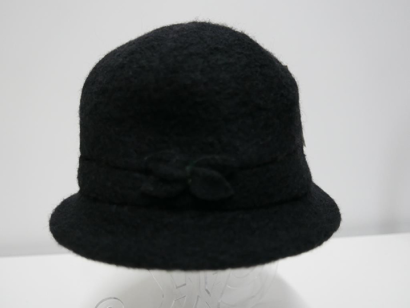 Czarny kapelusz czapka tkanina do 58 cm regulowany