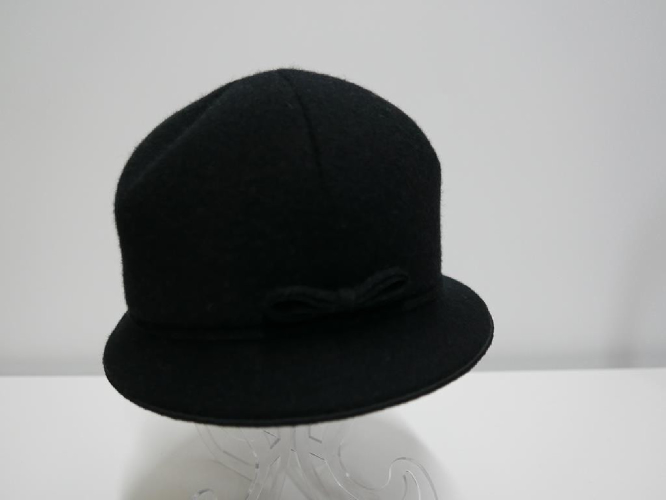 Czarny kapelusz czapka tkanina do 58 cm regulowany