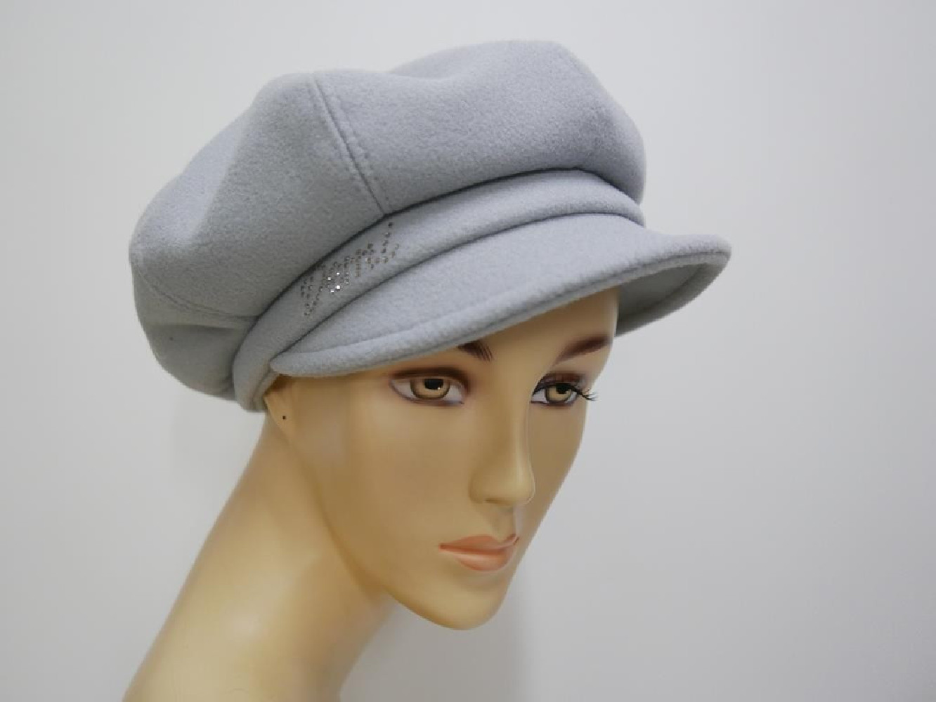 Szary kaszkiet tkanina do 58 cm regulowany