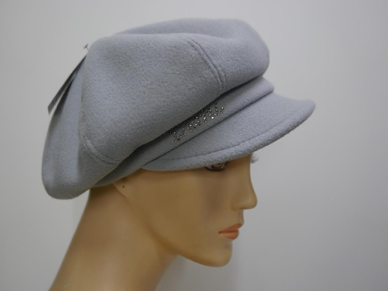 Szary kaszkiet tkanina do 58 cm regulowany