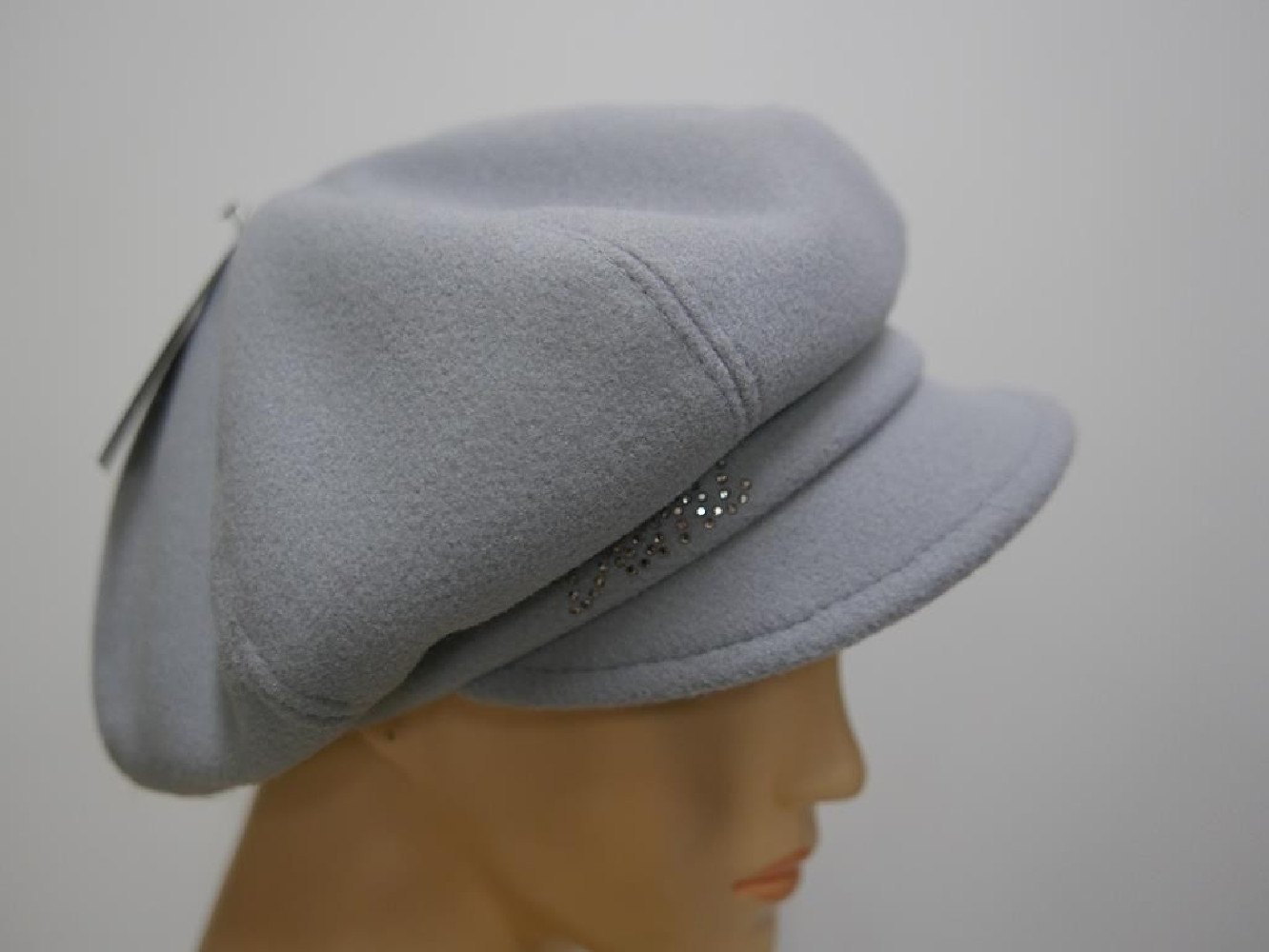 Szary kaszkiet tkanina do 58 cm regulowany