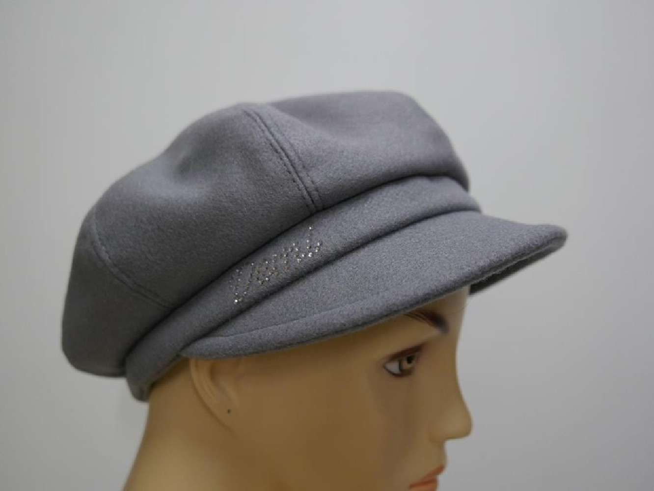 Szary kaszkiet tkanina do 58 cm regulowany