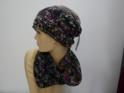 Kolorowy komplet czapka i szal