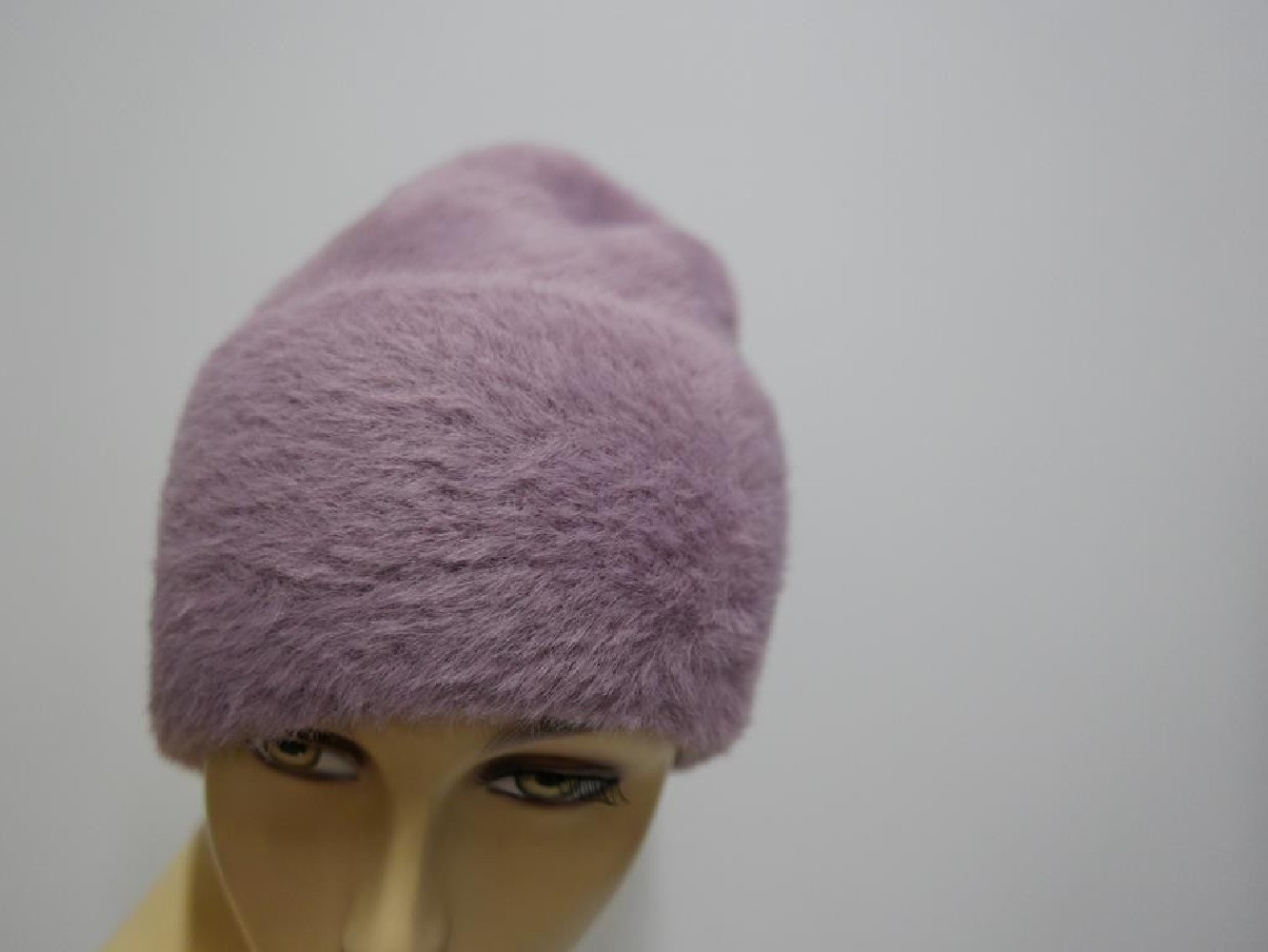 Wrzosowa czapka z włosem "alpaka"