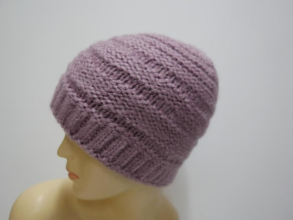 Wrzosowa czapka wełniana