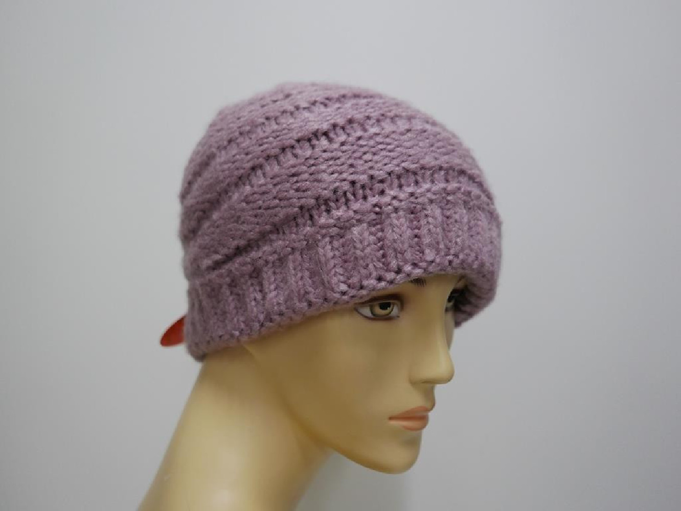 Wrzosowa czapka wełniana