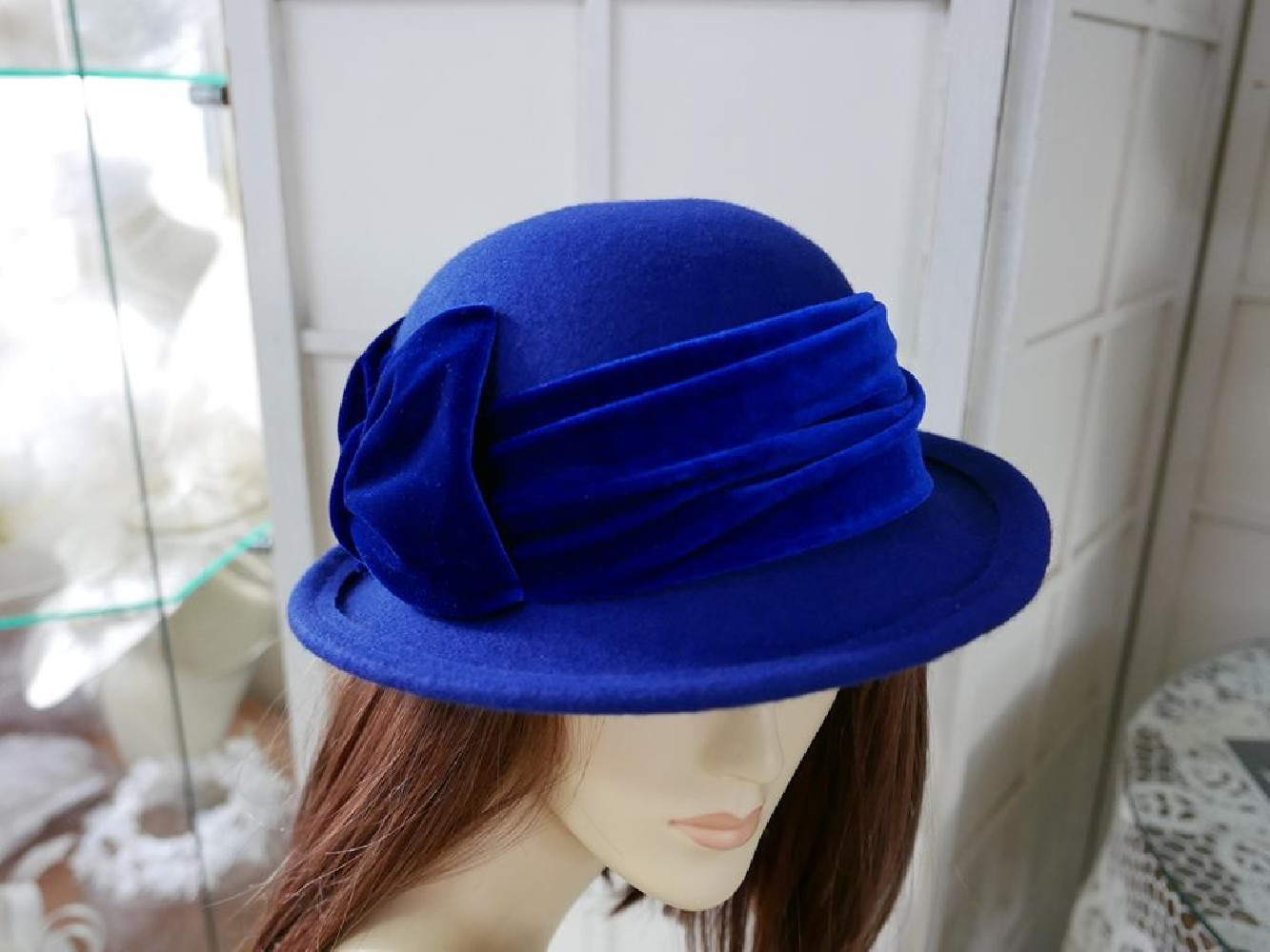 Adrianna szafirowy kapelusz 55-58 cm