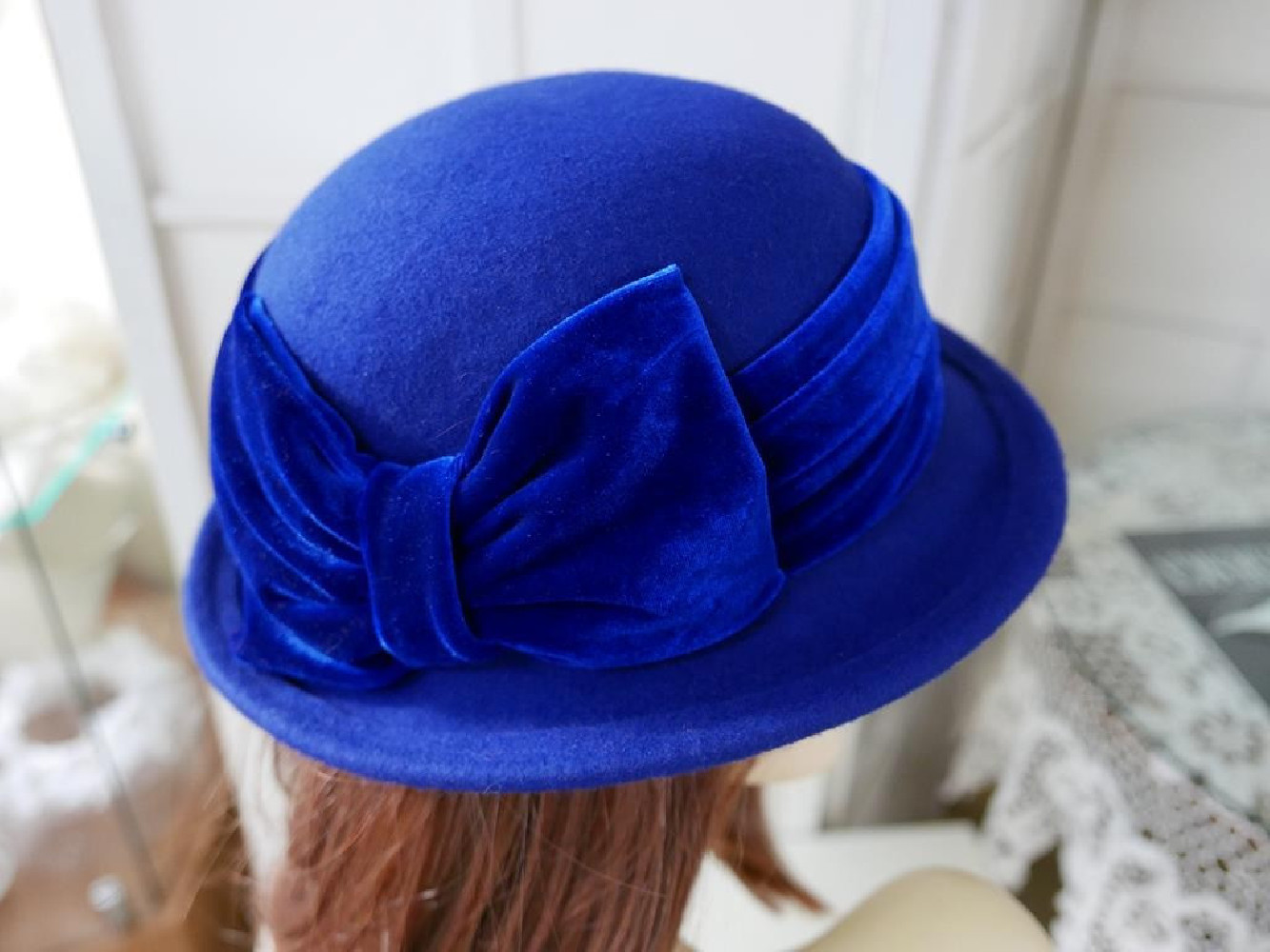 Adrianna szafirowy kapelusz 55-58 cm
