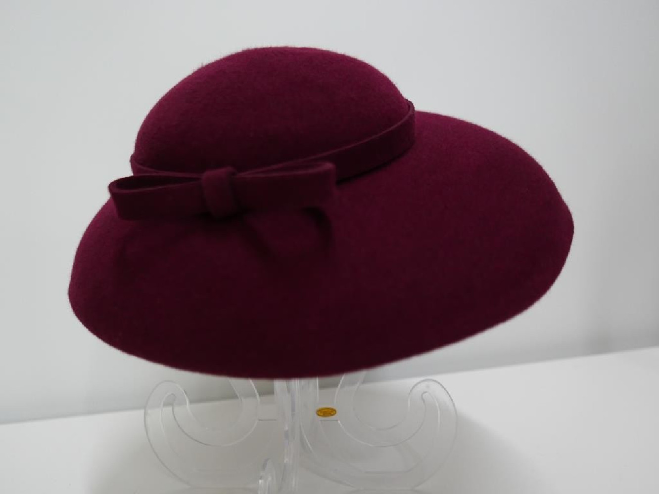 Ingrid wiśniowy kapelusz klosz - retro