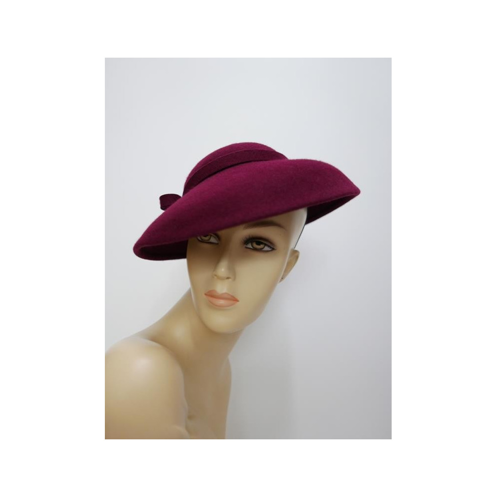 Ingrid wiśniowy kapelusz klosz - retro