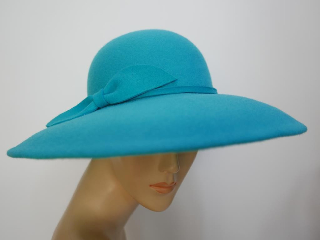 Vegas turkusowy kapelusz z dużym rondem 54-58 cm