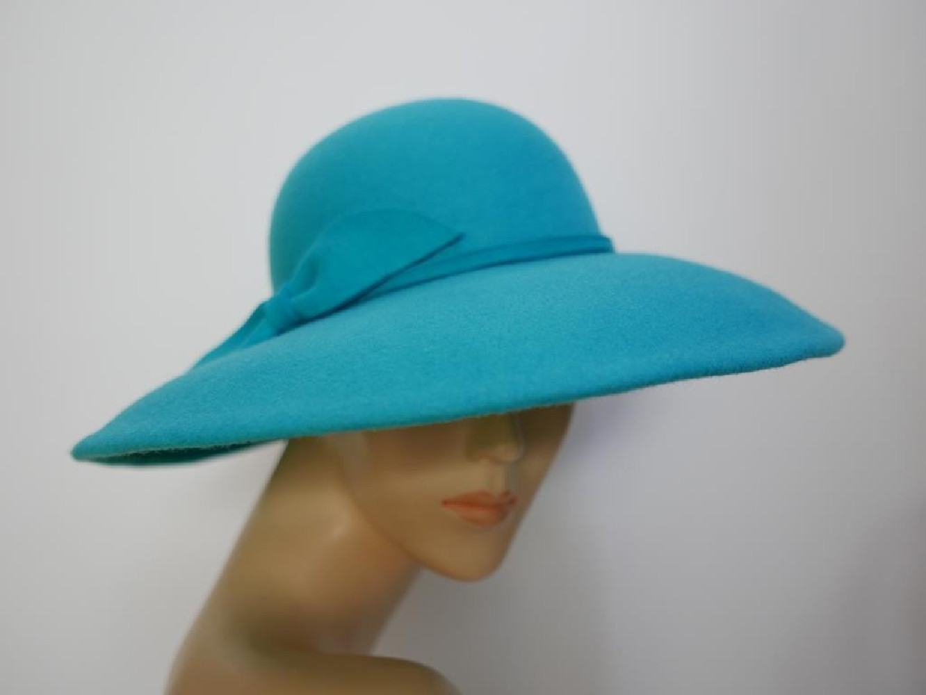 Vegas turkusowy kapelusz z dużym rondem 54-58 cm