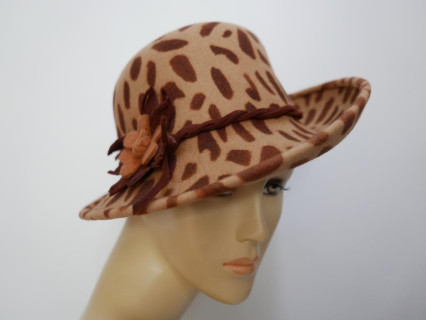 Rita cętki kapelusz filcowy 55-57 cm