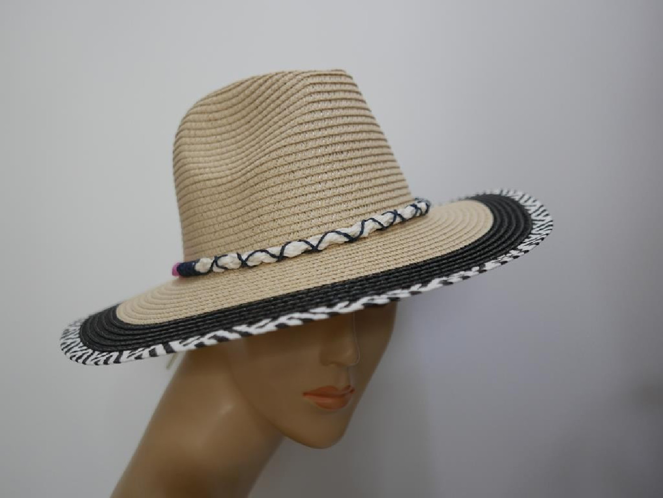 Fedora etno męski letni  kapelusz do 56 cm regulowany