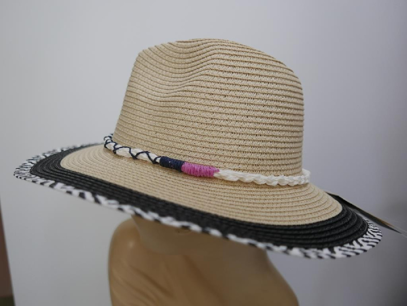 Fedora etno męski letni  kapelusz do 56 cm regulowany