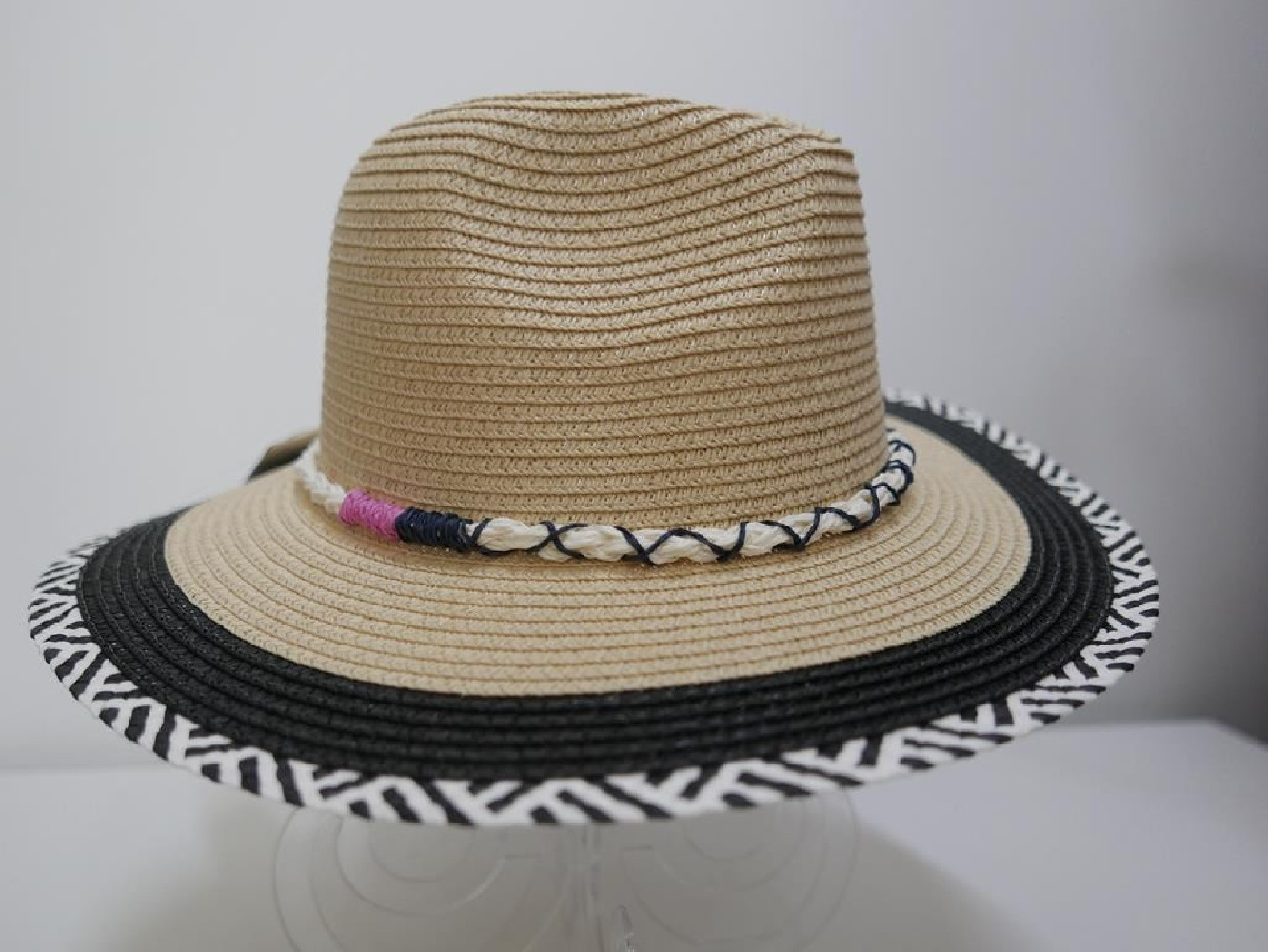 Fedora etno męski letni  kapelusz do 56 cm regulowany