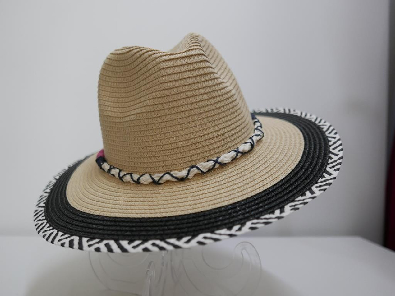 Fedora etno męski letni  kapelusz do 56 cm regulowany