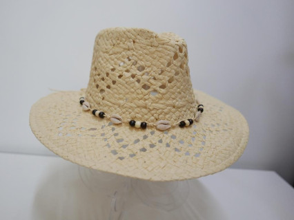 Fedora beżowy męski letni  kapelusz do 57 cm regulowany