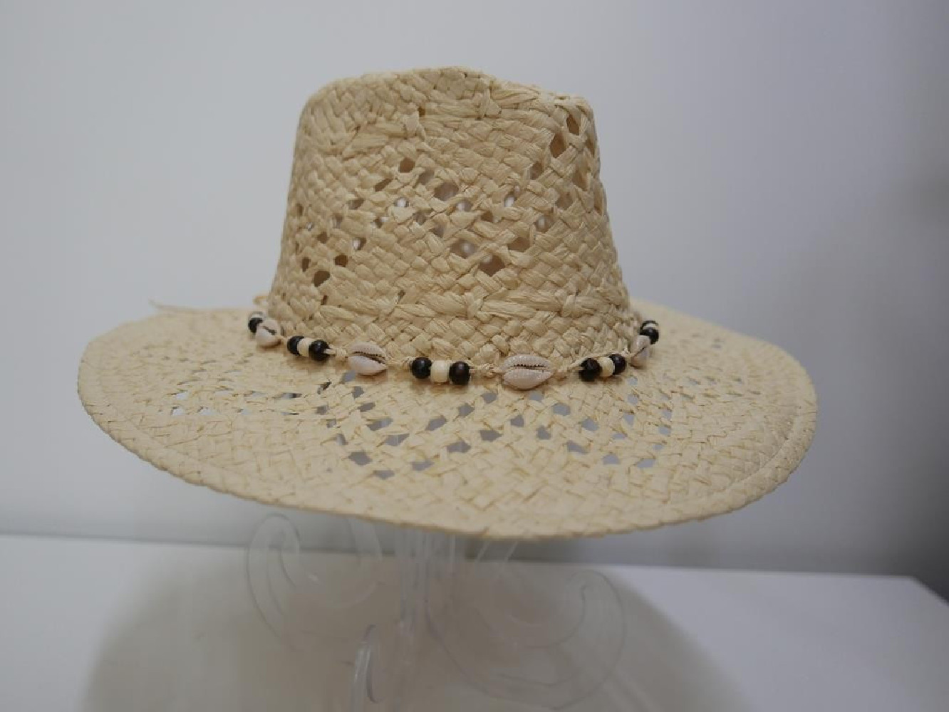 Fedora beżowy męski letni  kapelusz do 57 cm regulowany