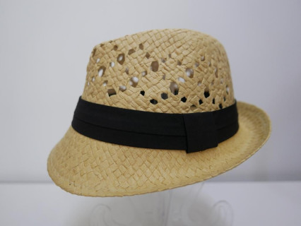 Trilby beżowy męski letni  kapelusz do 57 cm regulowany