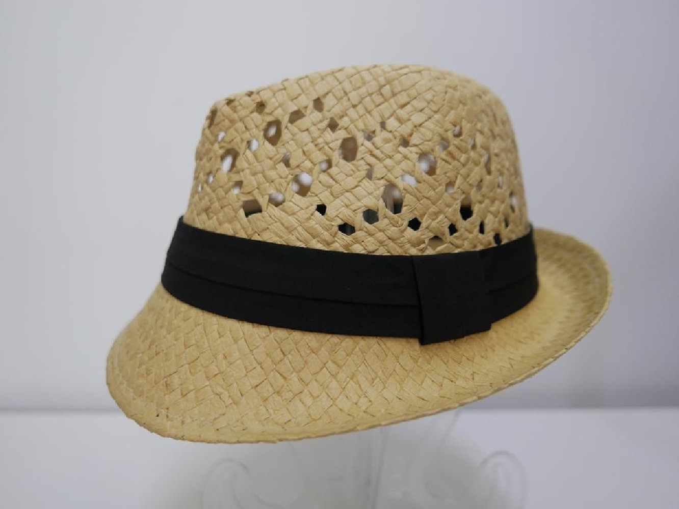 Trilby beżowy męski letni  kapelusz do 57 cm regulowany