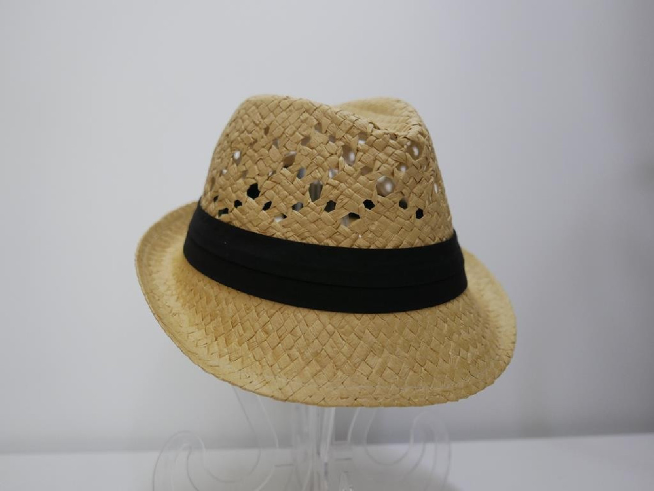 Trilby beżowy męski letni  kapelusz do 57 cm regulowany